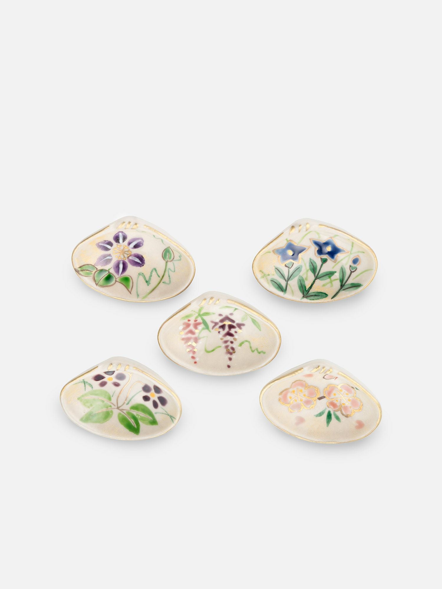 清水焼 四季の花貝形箸置（5個組） |ダイニング | WAKO公式オンライン