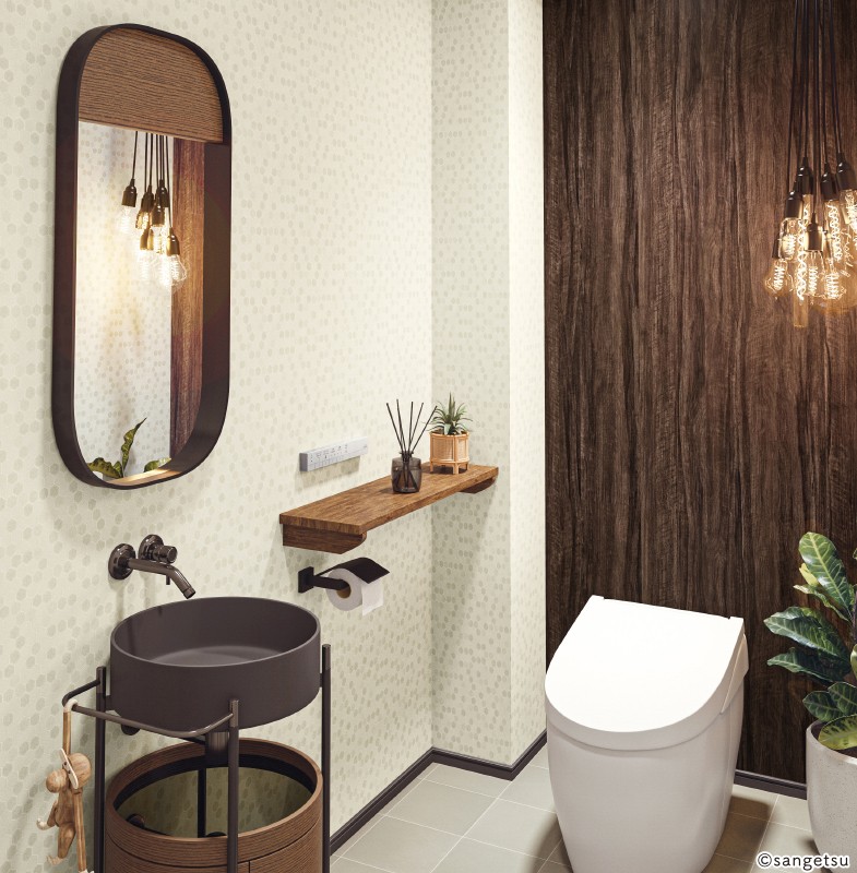 木目/シンプル(ダークブラウン 木目 防かび 抗菌 撥水 サンゲツ