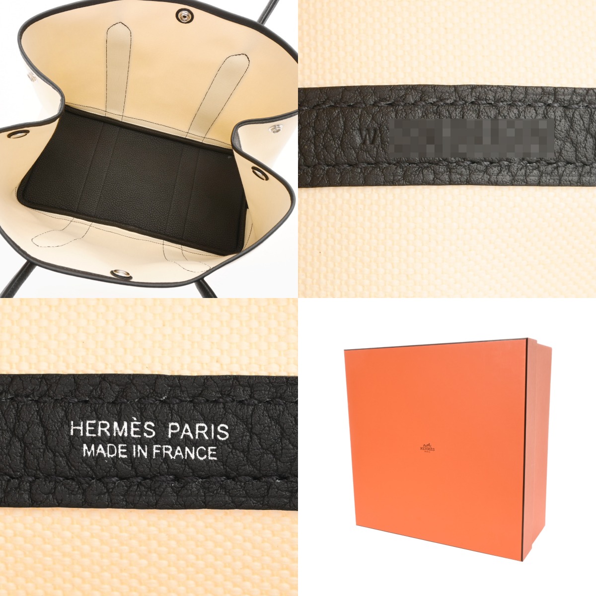 エルメス ガーデンパーティ PM エクリュ/ブラック トワルミリタリー