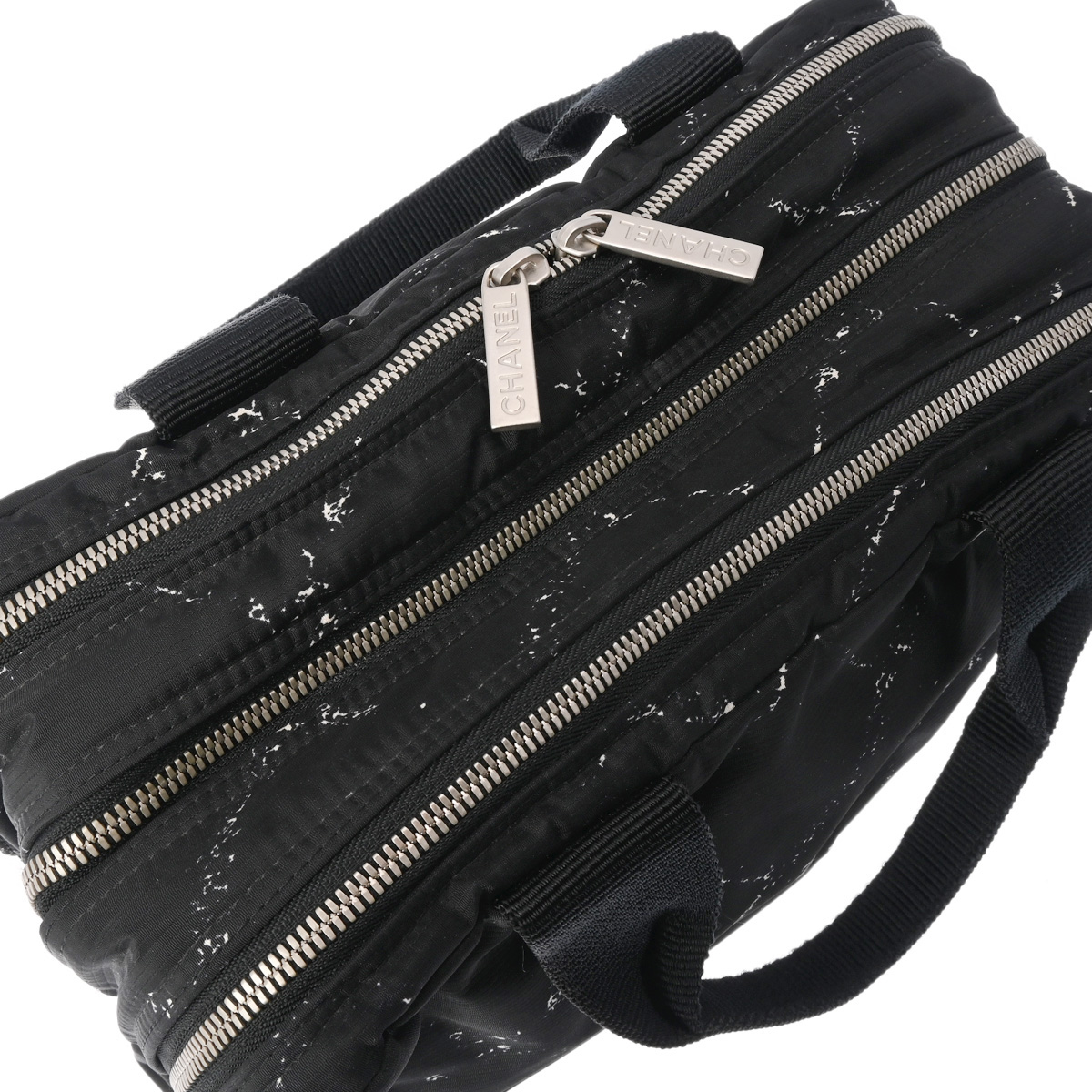 シャネル 旧トラベルライン ミニボストンバッグ ブラック ナイロン