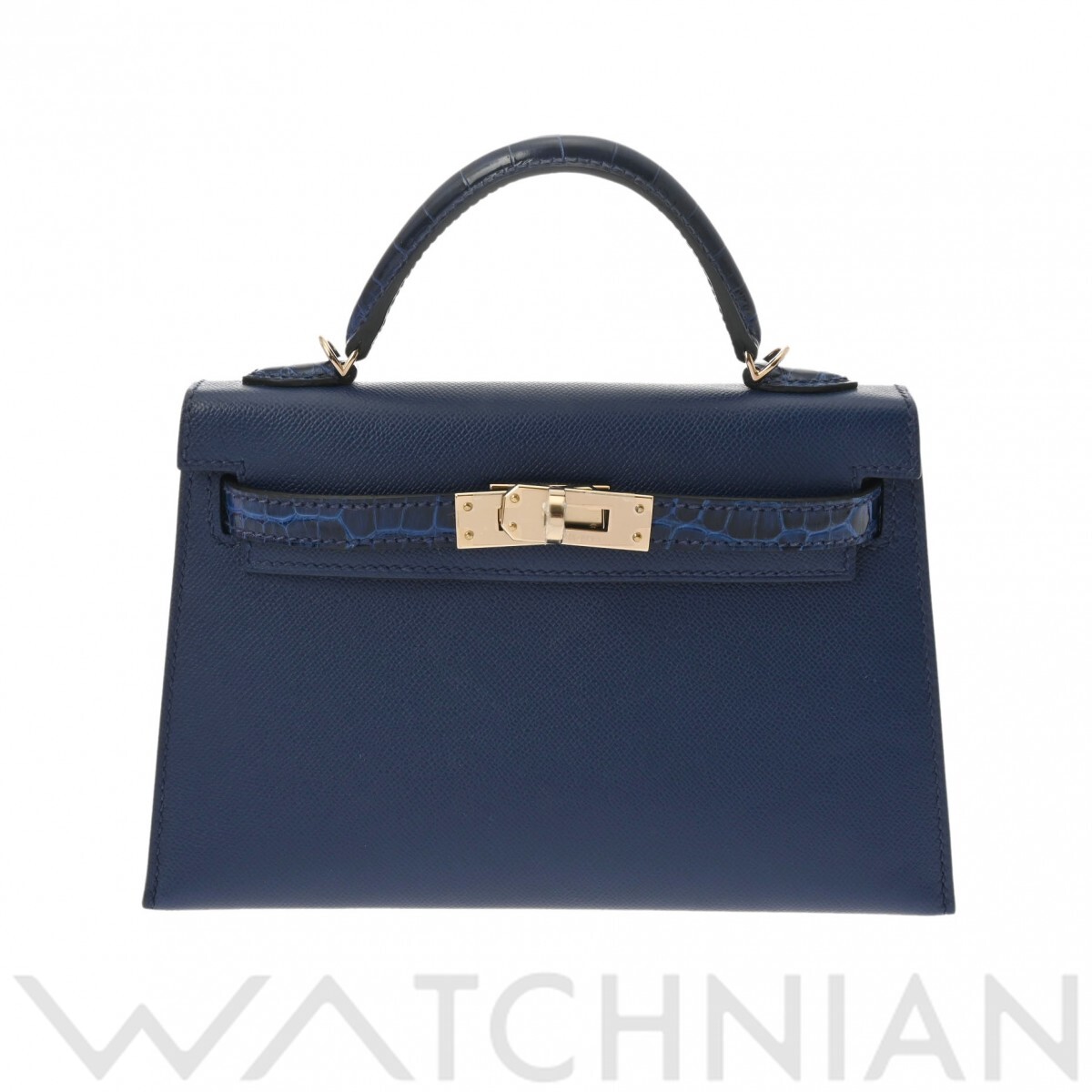 エルメス ミニケリー2 タッチ 2WAY ブルーサフィール アリゲーターリセ