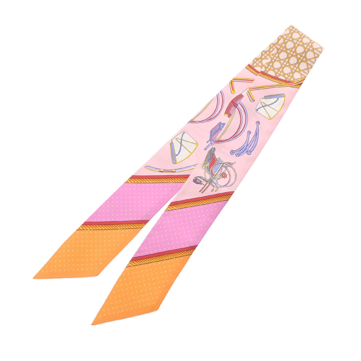 エルメス ツイリー VOITURES A TRANSFORMATION ピンク 063156S シルク