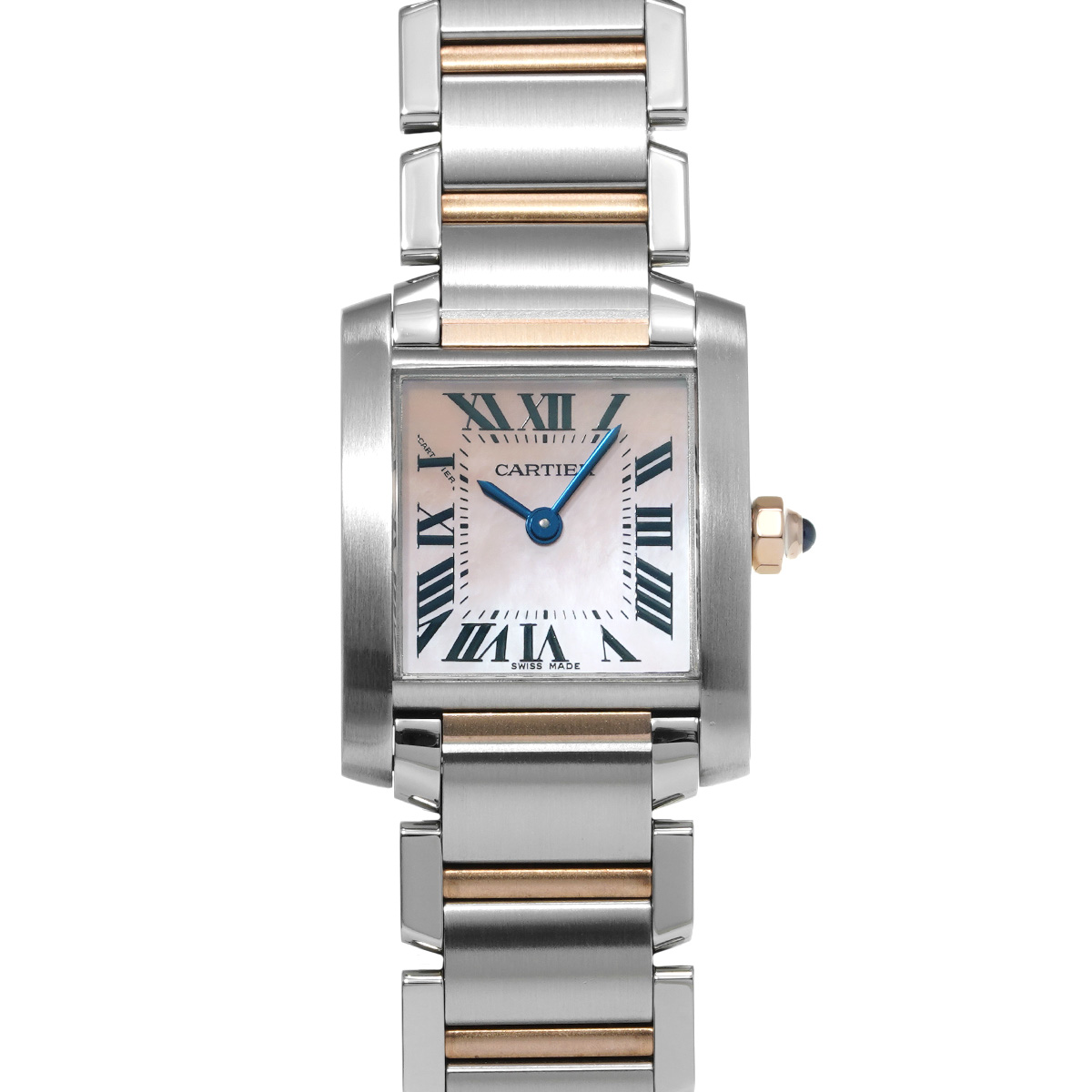 カルティエ タンクフランセーズ SM W51027Q4 ピンクシェル レディース