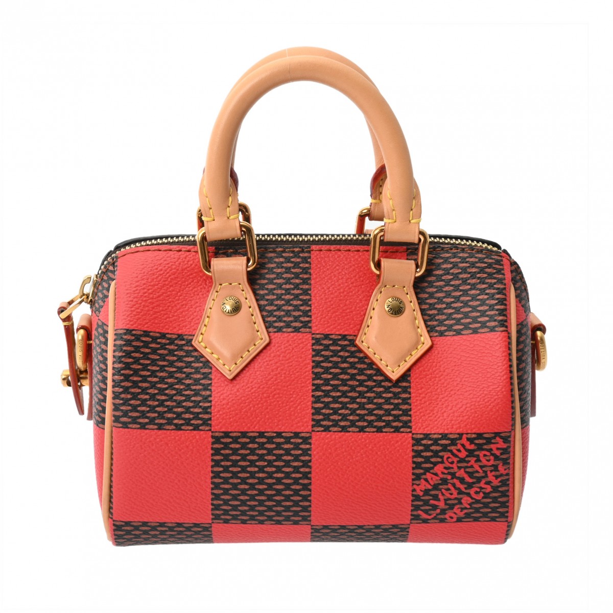 ルイ ヴィトン ダミエポップ スピーディバンドリエール 18 レッド系