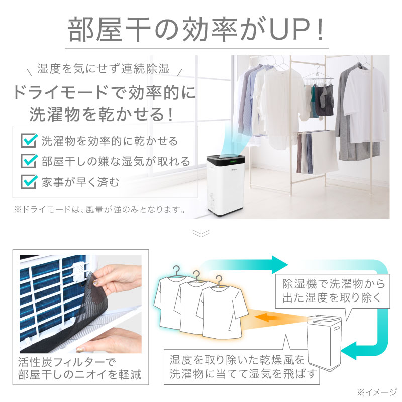 除湿機 コンプレッサー 式 大容量 パワフル 衣類乾燥 静音 省エネ