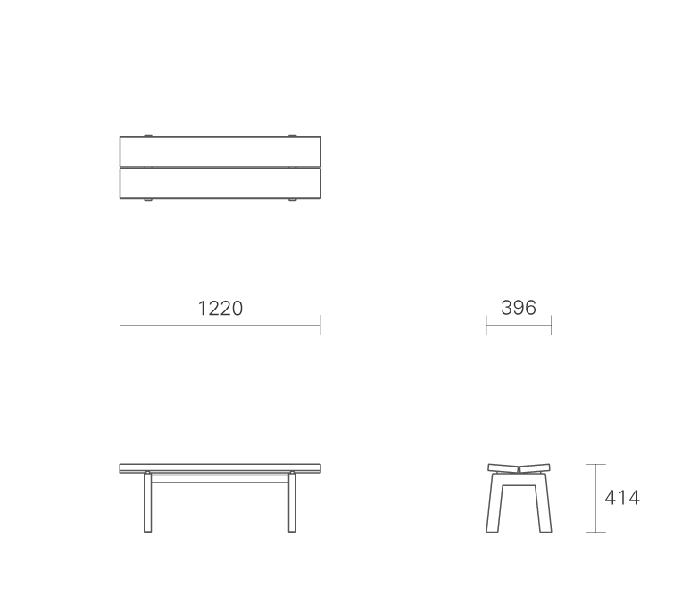 Botanベンチ122（背無） | 【公式】マルニ木工オンラインショップ | maruni