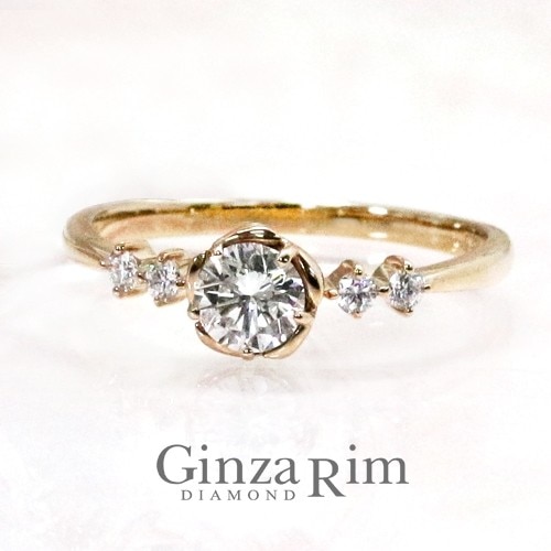 K18ホワイトゴールド ティアラ ダイヤモンドリング メザンジュ 銀座