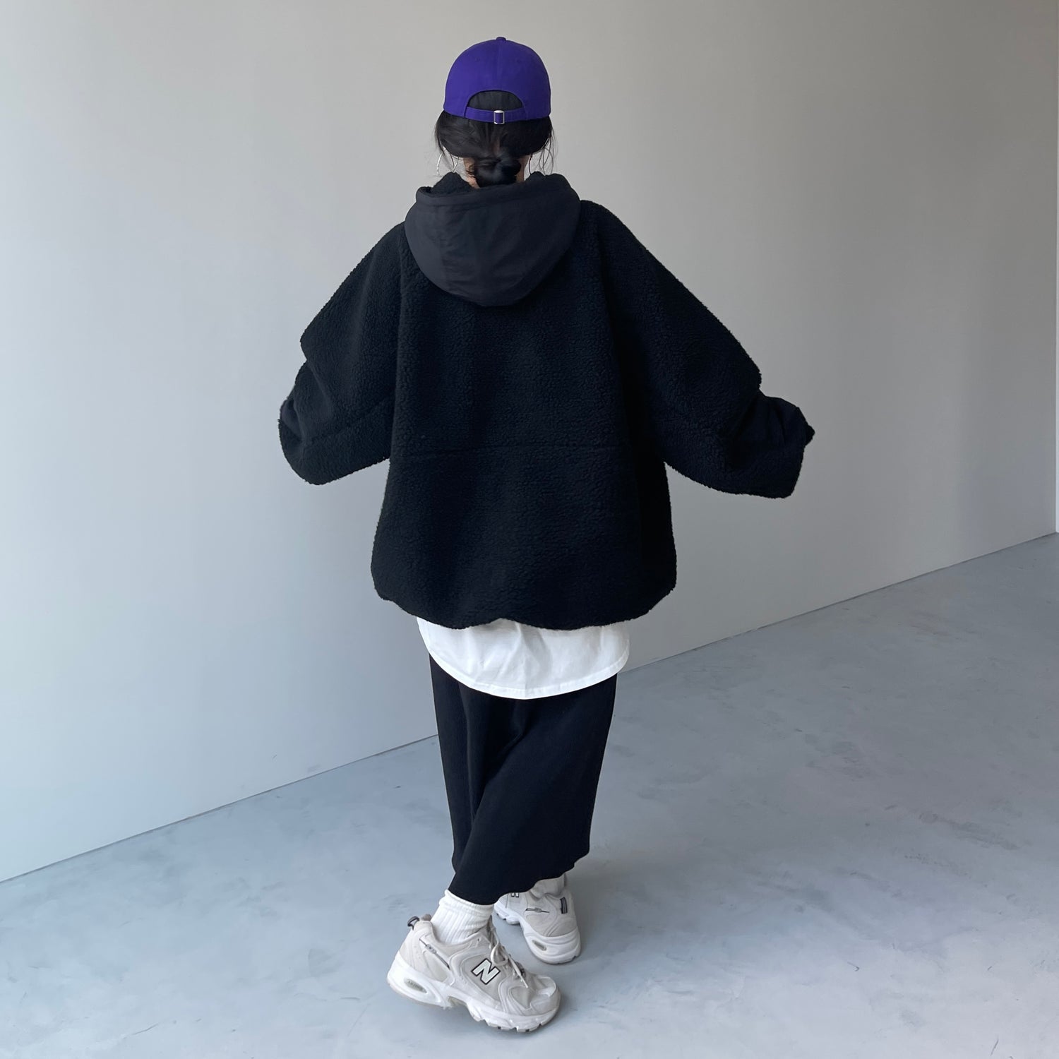 over size BOA hoodie blouson / black | wee9s | ウィークス