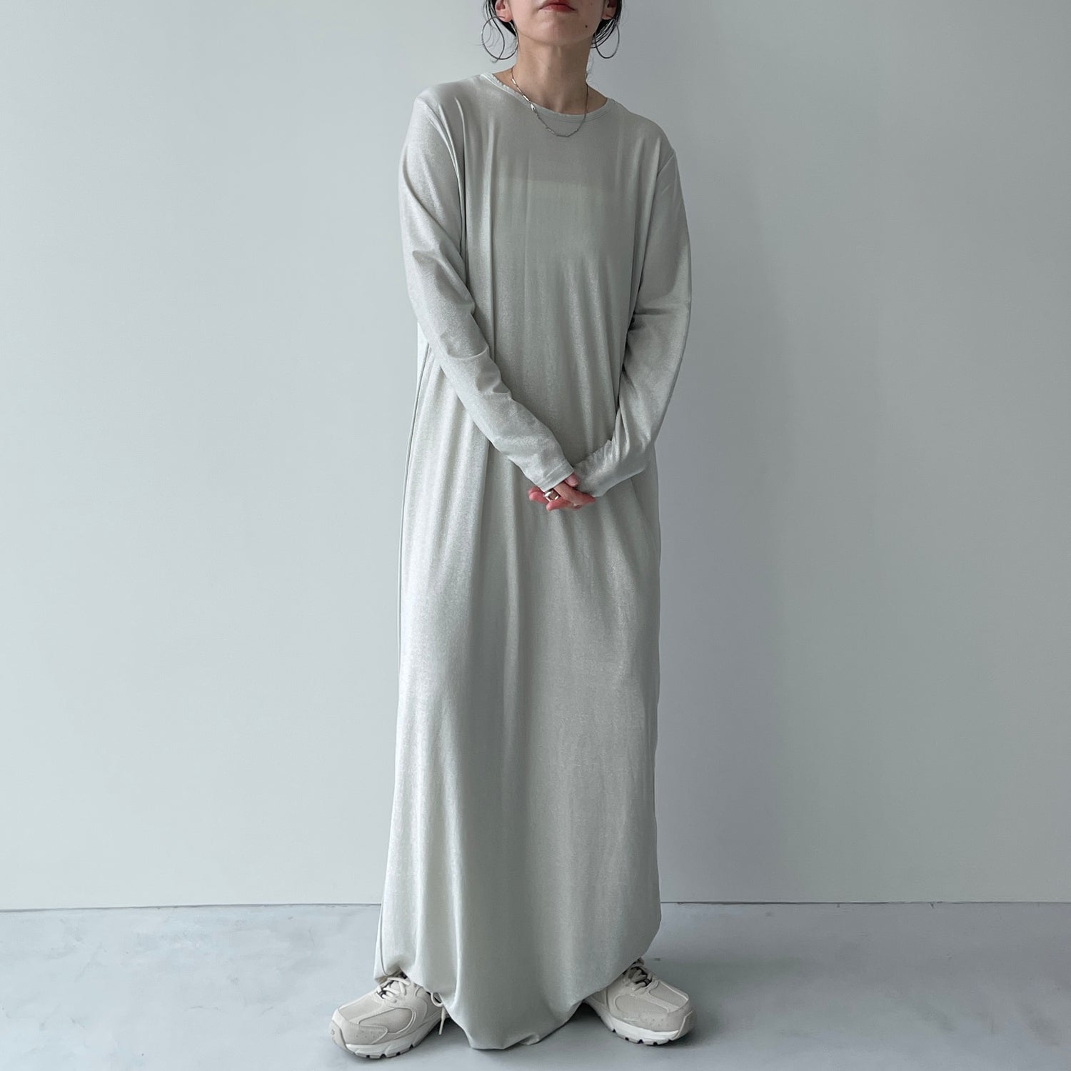 glitter disco long one piece / silver [3size] | wee9s | ウィークス