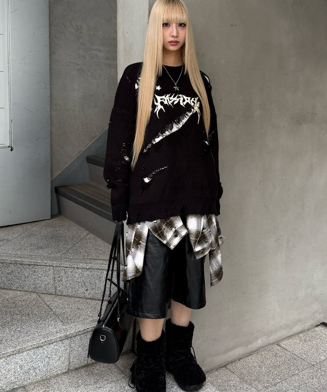 メタルロゴダメージニット – WEGO ONLINE STORE