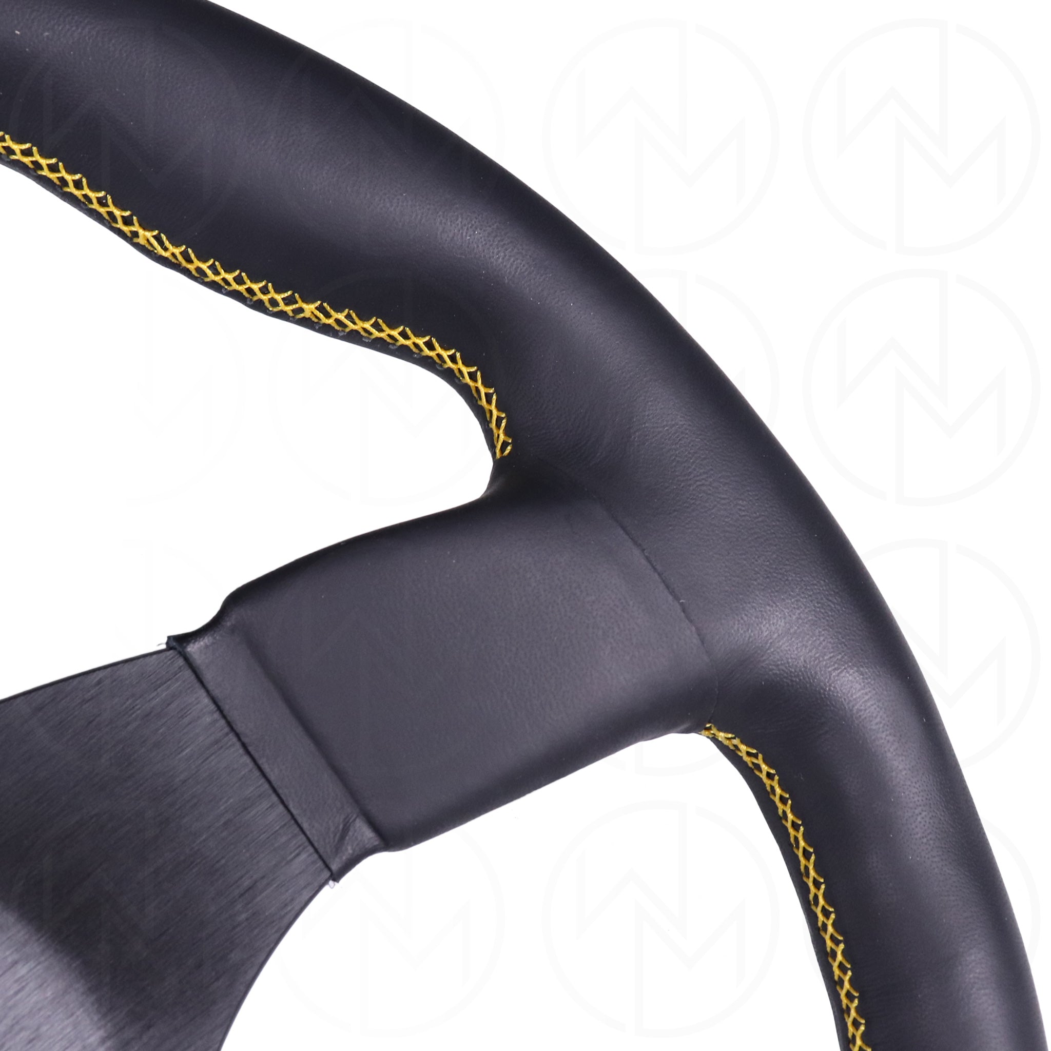 Works Bell Type III Steering Wheel - 350mm Leather w/Yellow Stitch