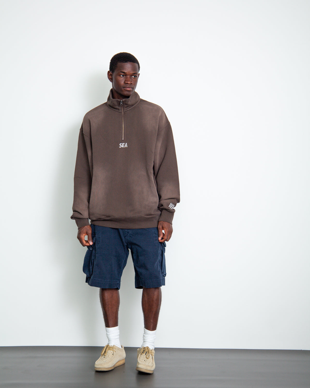 SULFUR DYEING LOGO HALF ZIP SWEATSHIRT – WIND AND SEA