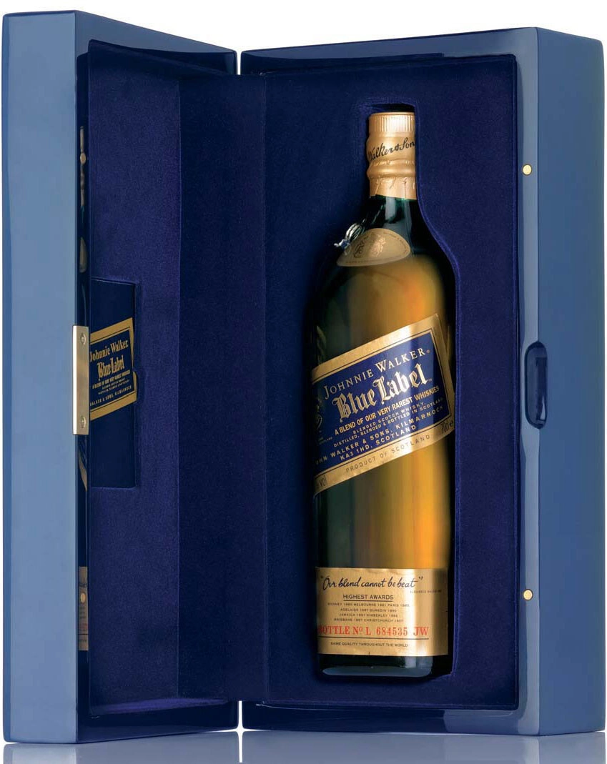 Whisky Johnnie Walker, Blue Label, Lacquer case, gift box, 700 ml