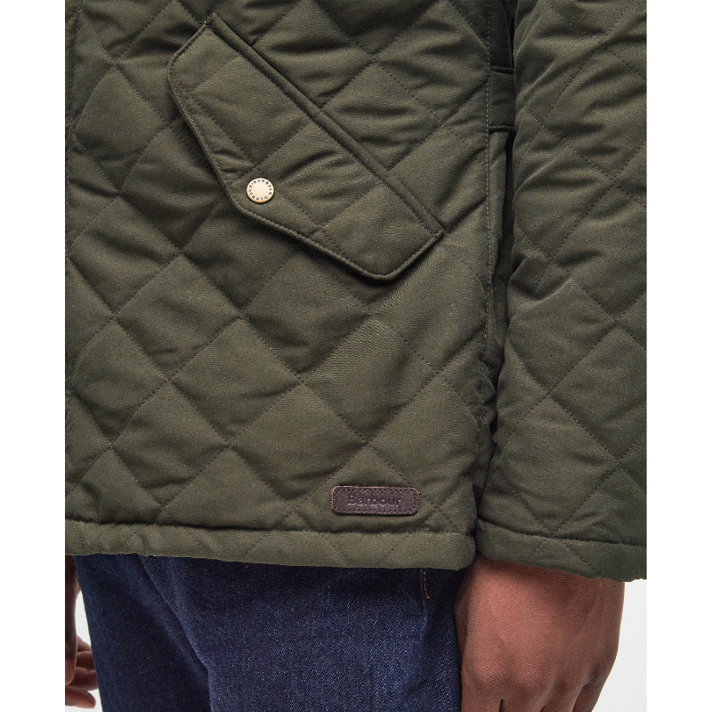 Barbour Shoveler Mens Waterproof Quilted Jacket - Dark Olive