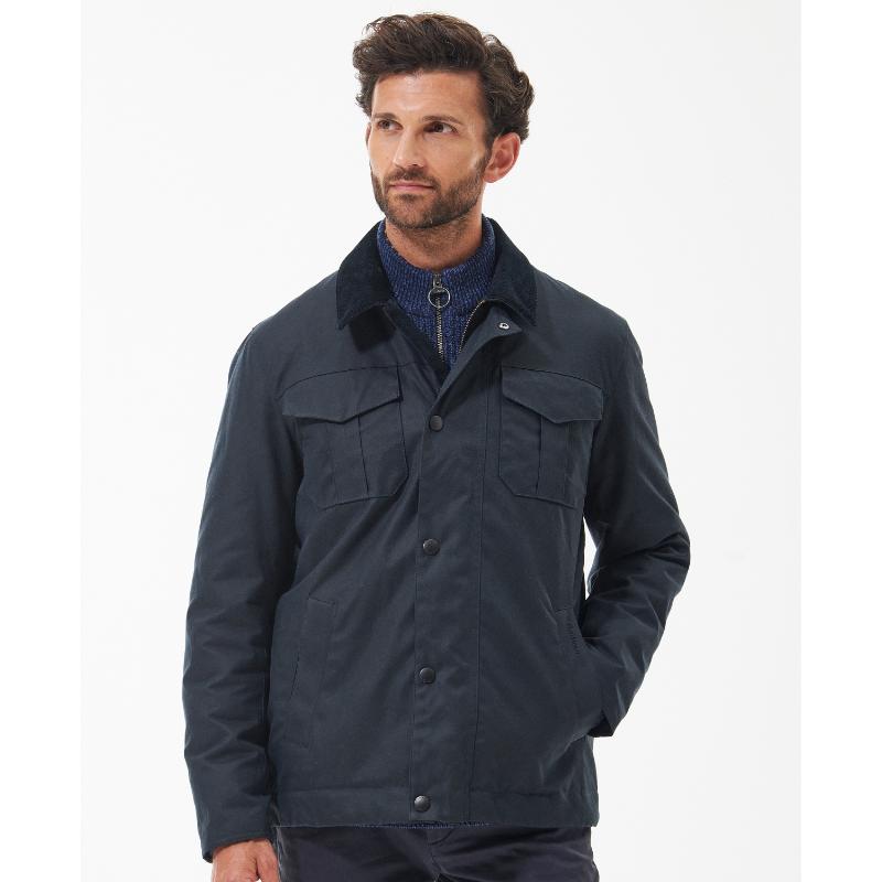 Barbour Spen Mens Wax Jacket - Navy – William Powell