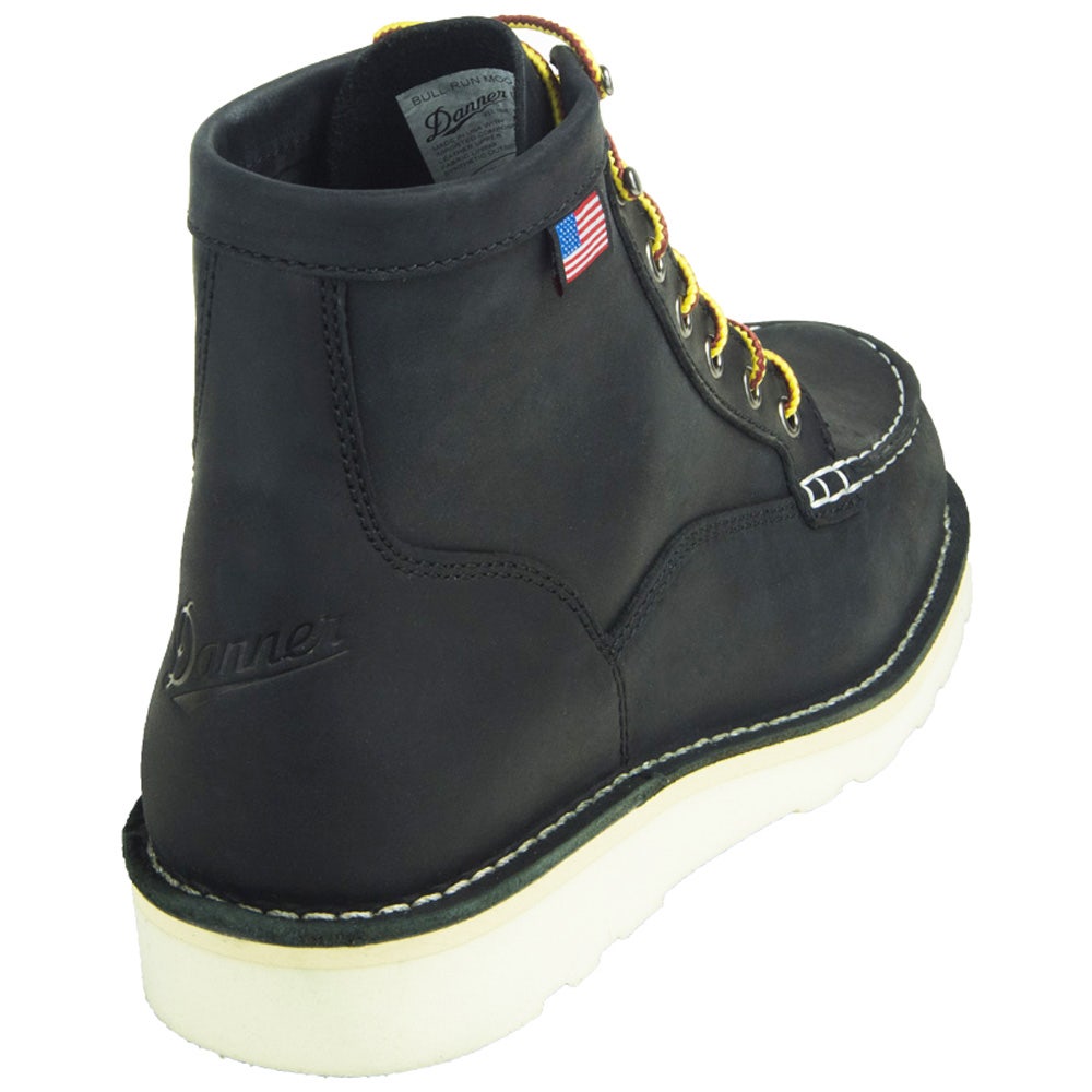 Danner Boots: Men's Black Moc Toe 15568 Bull Run Soft Toe Work Boots