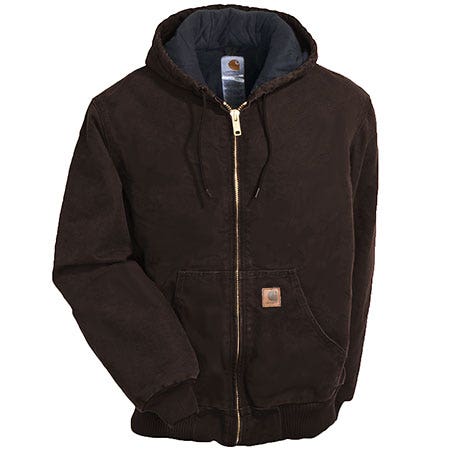 Carhartt Jackets: Men's Brown J130 DKB Flannel Lined Duck Active