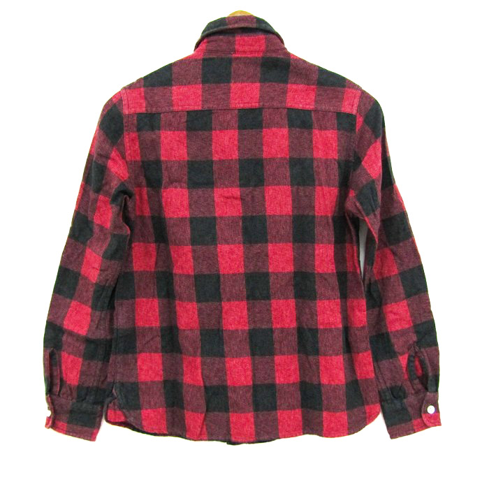 リー 長袖シャツ トップス チェック柄 ネルシャツ メンズ Mサイズ 赤