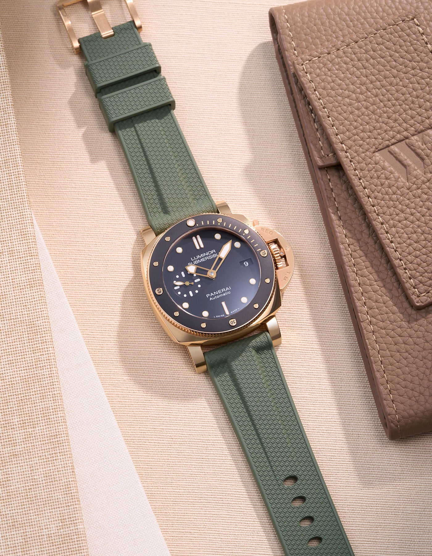 Military Green Vertech FKM Rubber Strap for Panerai 22-26mm