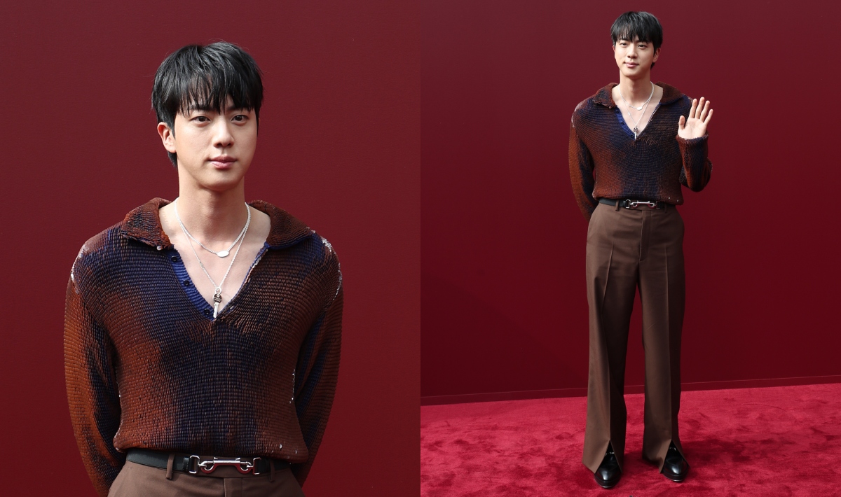 Jin Is Hot for Gucci Horsebits & a Plunging Neckline on the Front Row