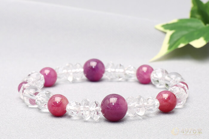 ルビー ブレスレット 水晶ミックス ｜ 天然石通販の4976堂