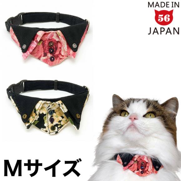 ちょこトレンディー猫首輪 トレボットーニ ドレスシャツ 花柄 Mサイズ