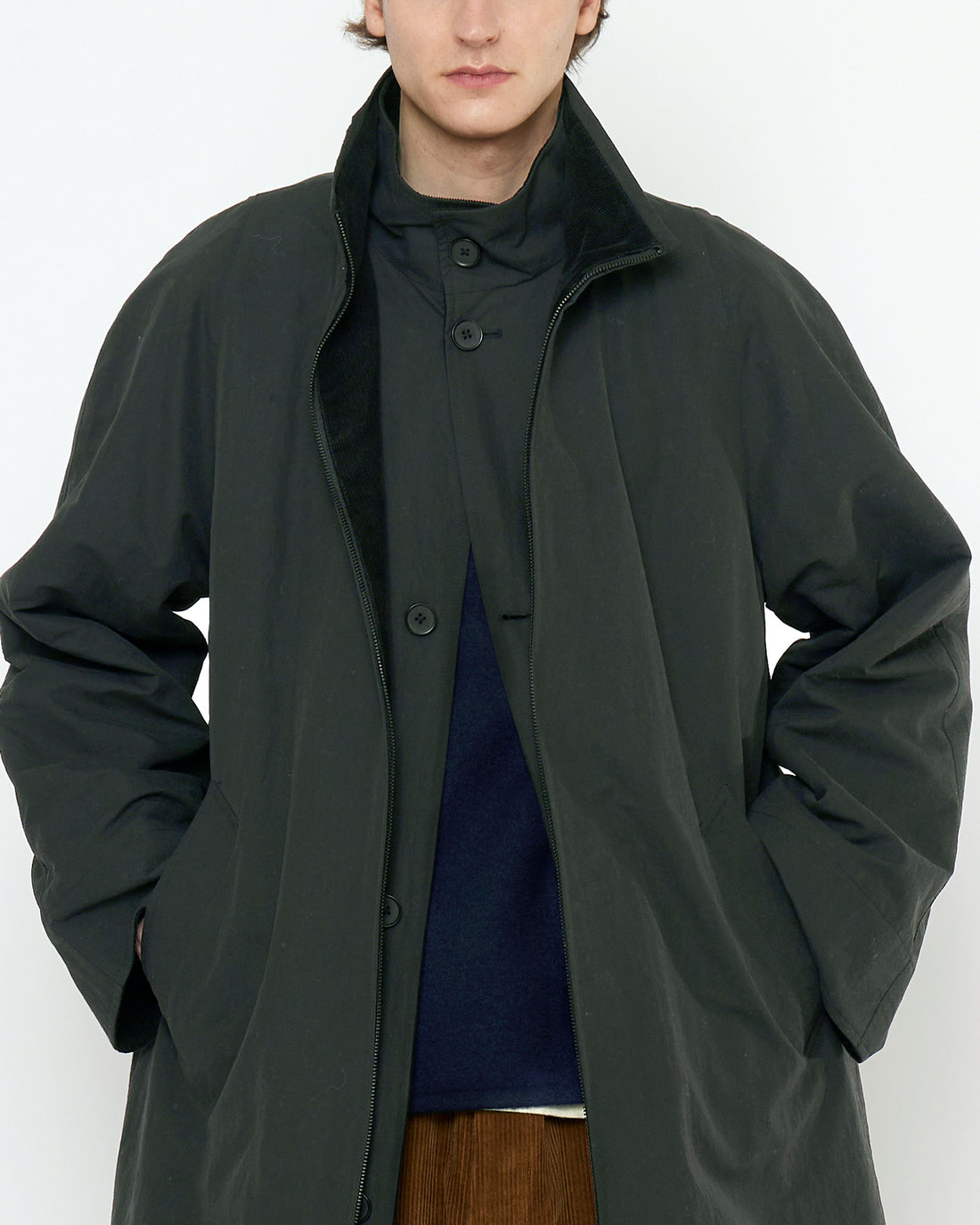 Double Collar Overcoat - FW25 - Black – 7115 by Szeki