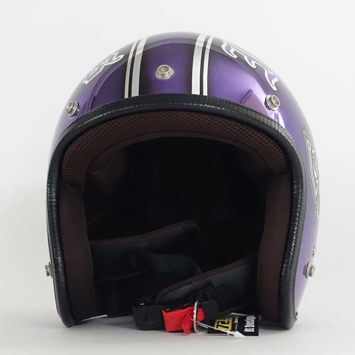 3-045 シンプルNewクロス メッキベース パープル | ジェットヘルメット