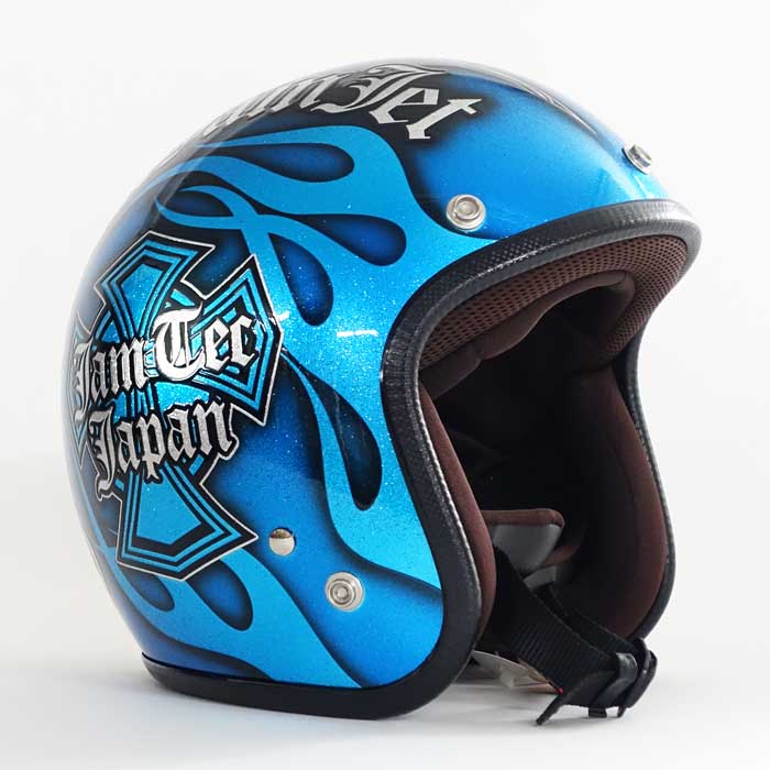 IP-5002 New クロス ラメベース ブルー | ジェットヘルメット | 72JAM