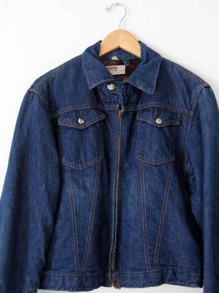 vintage 70s Montgomery Ward denim jacket with blanket lining – 86