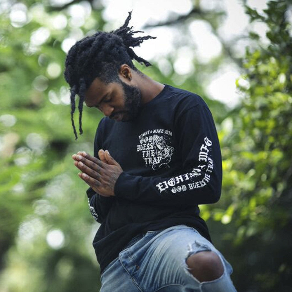 Blessed L/S T Shirt Black | Bless The Trap Shirt – 8&9 Clothing Co.