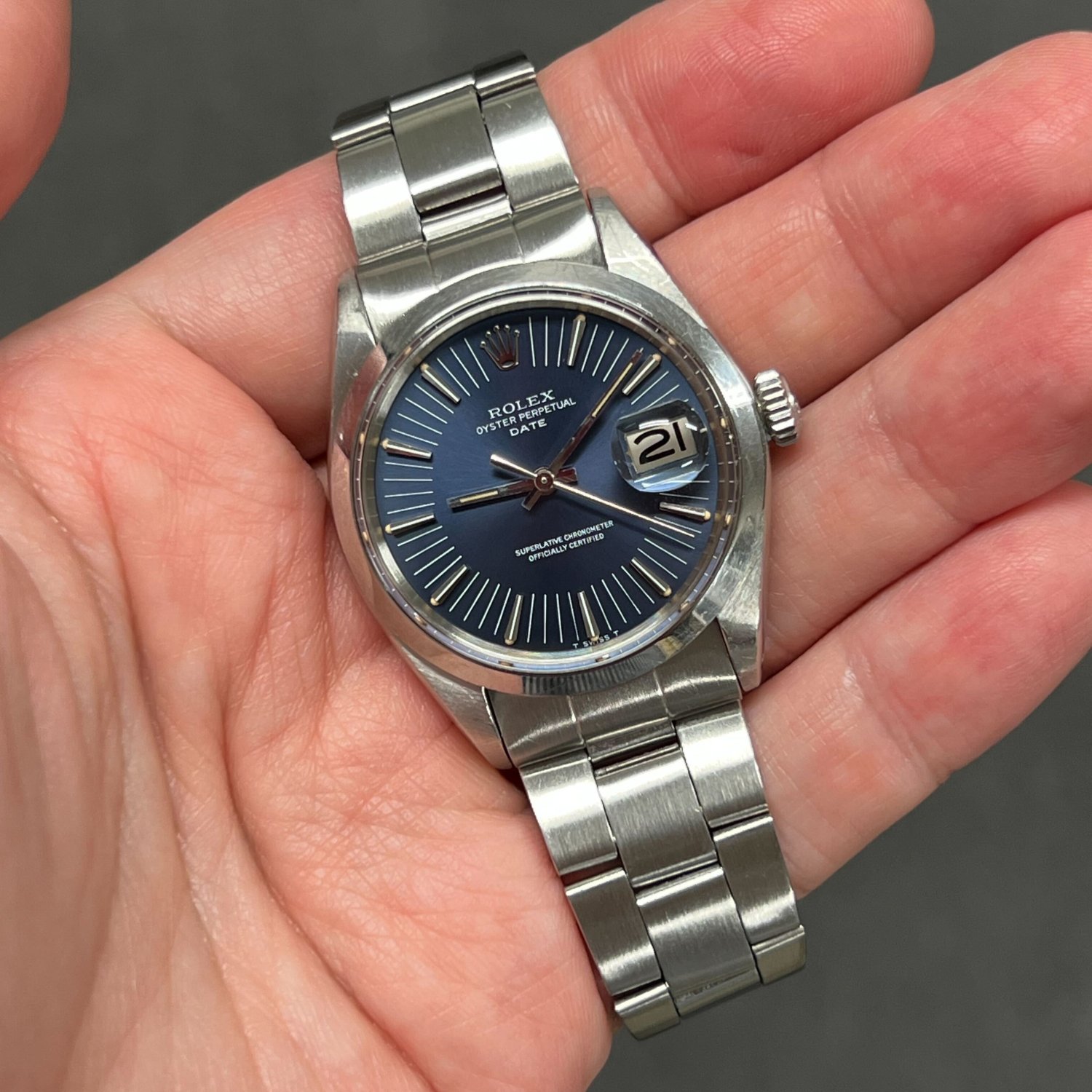 ロレックス オイスター・パーペチュアル・デイト Ref.1500 ブルー