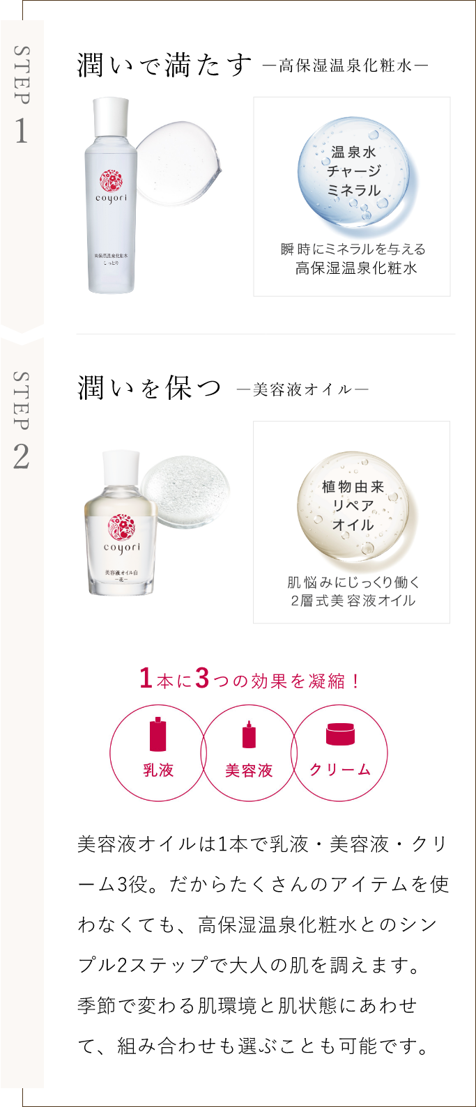 美容液オイル白-花- 40mL｜【公式】Coyori（こより）｜国産