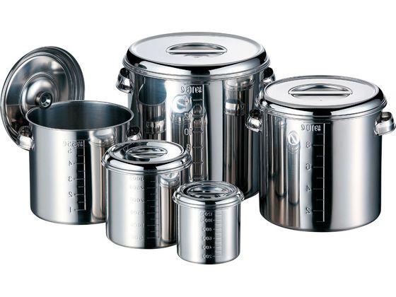 赤川器物 AG18-8目盛付深型キッチンポット 20cm (手付) 007686006が