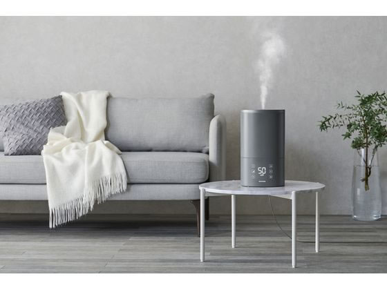 アイリスオーヤマ 上給水ハイブリッド加湿器 550ml グレー AHM-HU55A-H