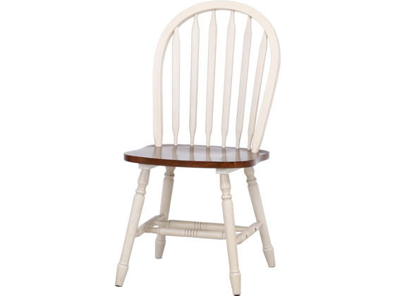 不二貿易 ダイニングチェア マキアート ホワイト×ブラウン2脚セット