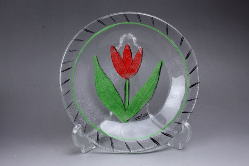 Kosta Boda Ulrica Hydman-Vallien Tulipa/チューリップ ガラスプレート