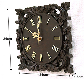 木製レリーフ掛け時計 ロータス24cm 通販｜《公式》アジアン・バリ雑貨