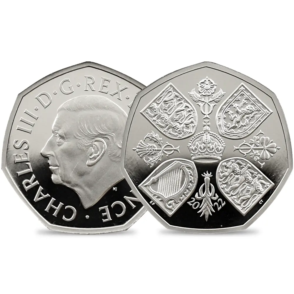 イギリス 2022 チャールズ3世 エリザベス2世追悼記念 50ペンスプルーフ