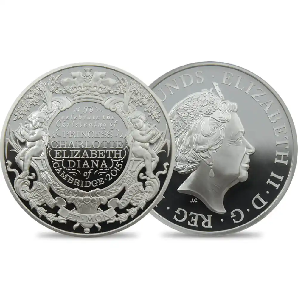 2015 シャーロット王女 洗礼記念 10ポンド5オンス銀貨 NGC PF70UC