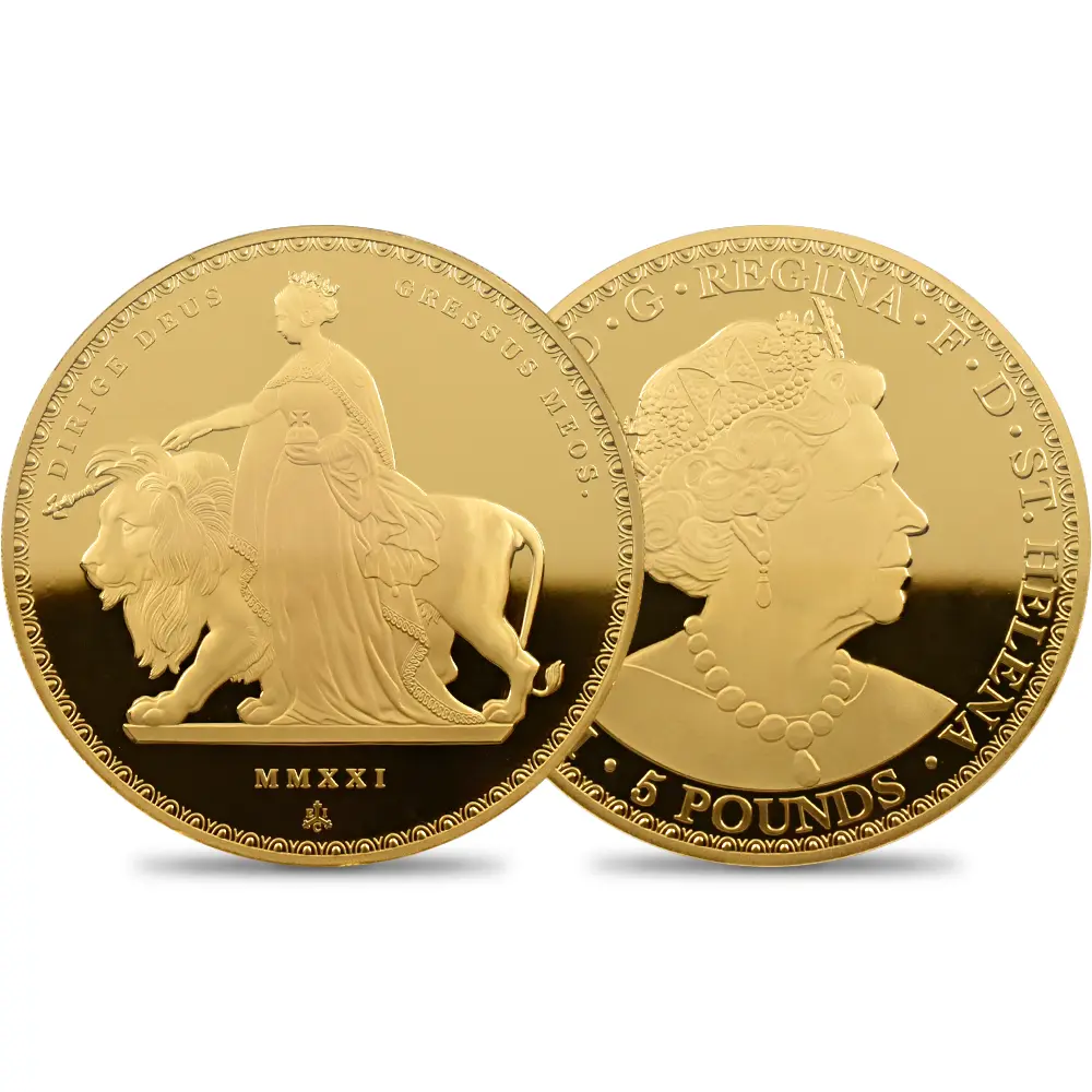 セントヘレナ 2021 エリザベス2世 ウナ＆ライオン （ワイオン版） 5