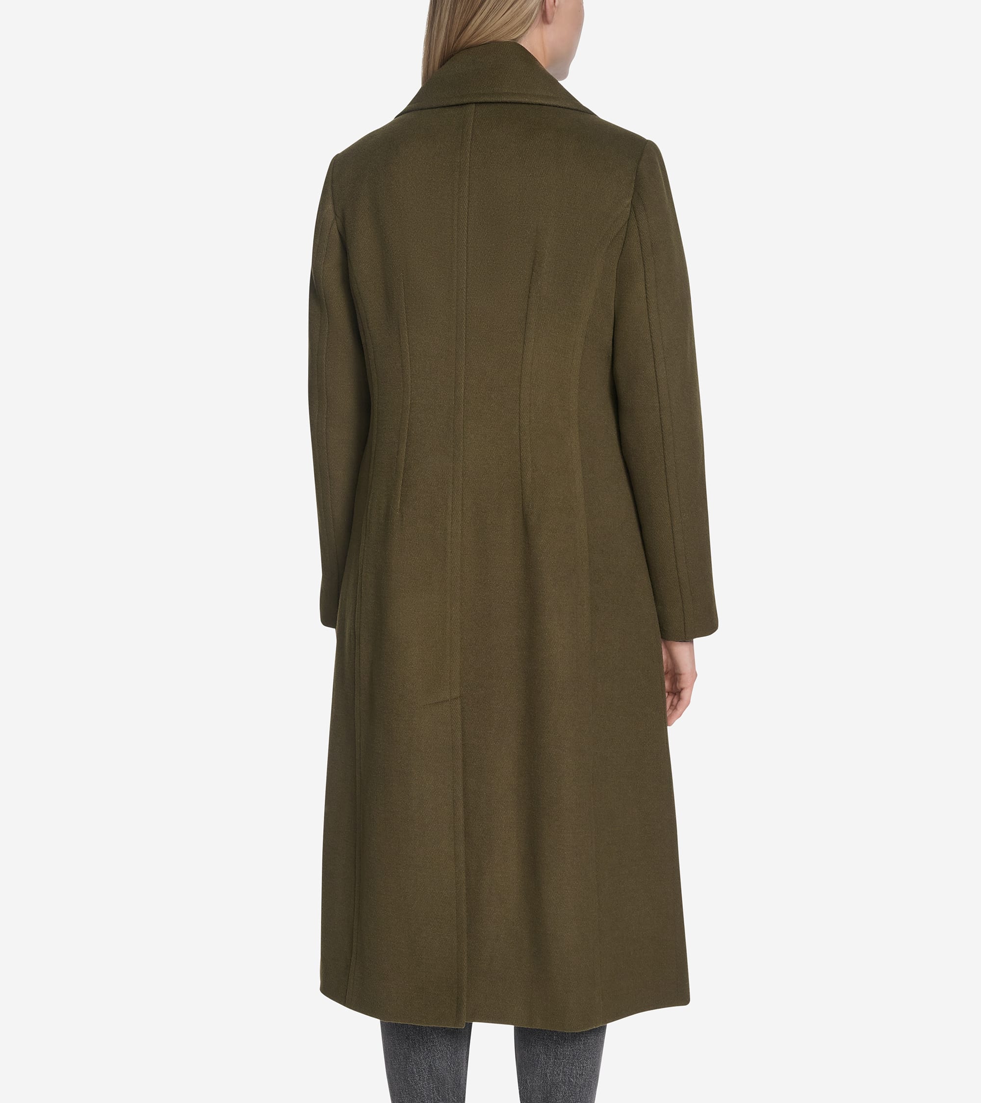 Women's Serge Twill Wool Coat in Green | Cole Haan