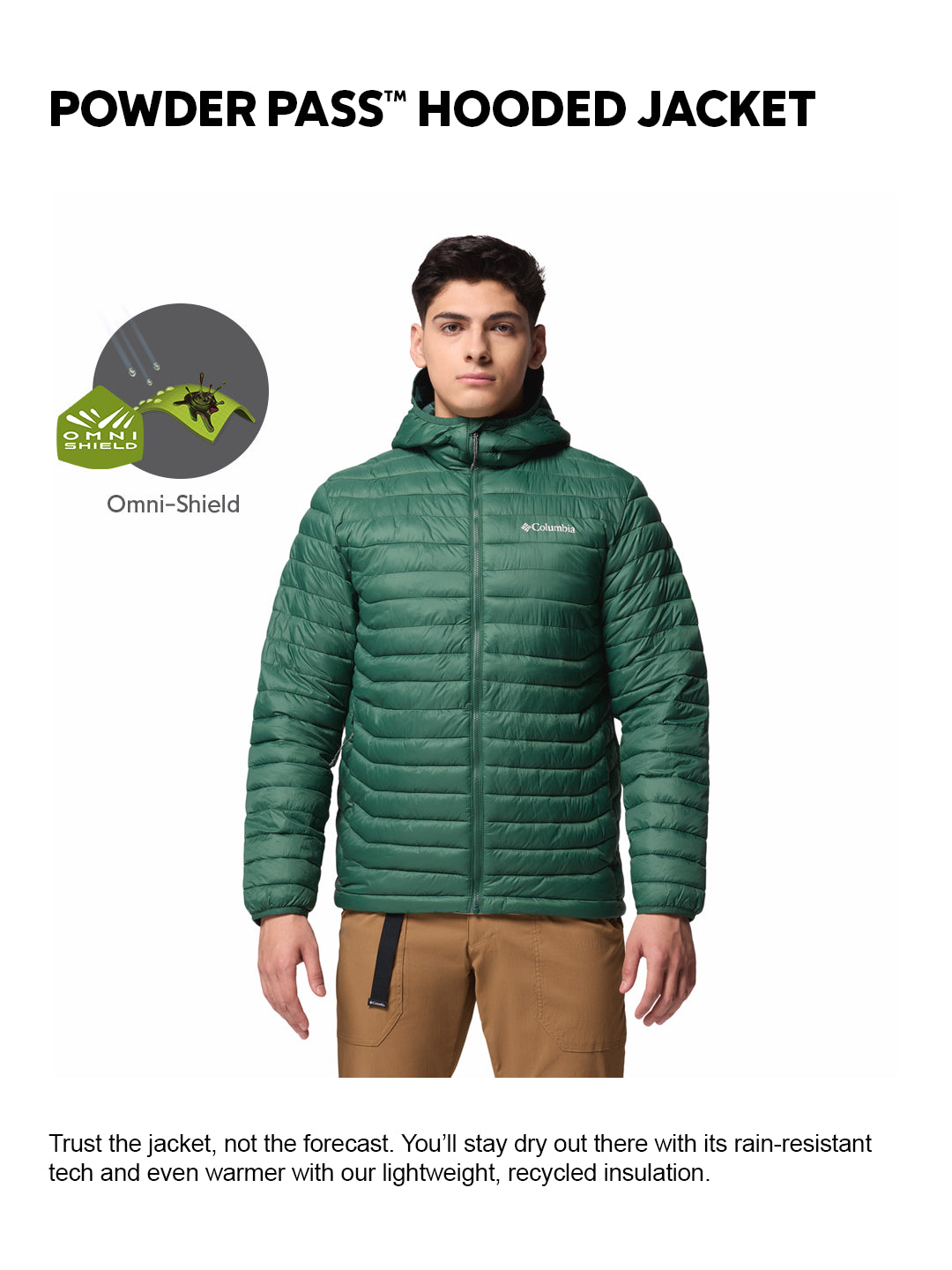 Columbia Men Green OmniShield Powder Pass Down Jacket – Chogori