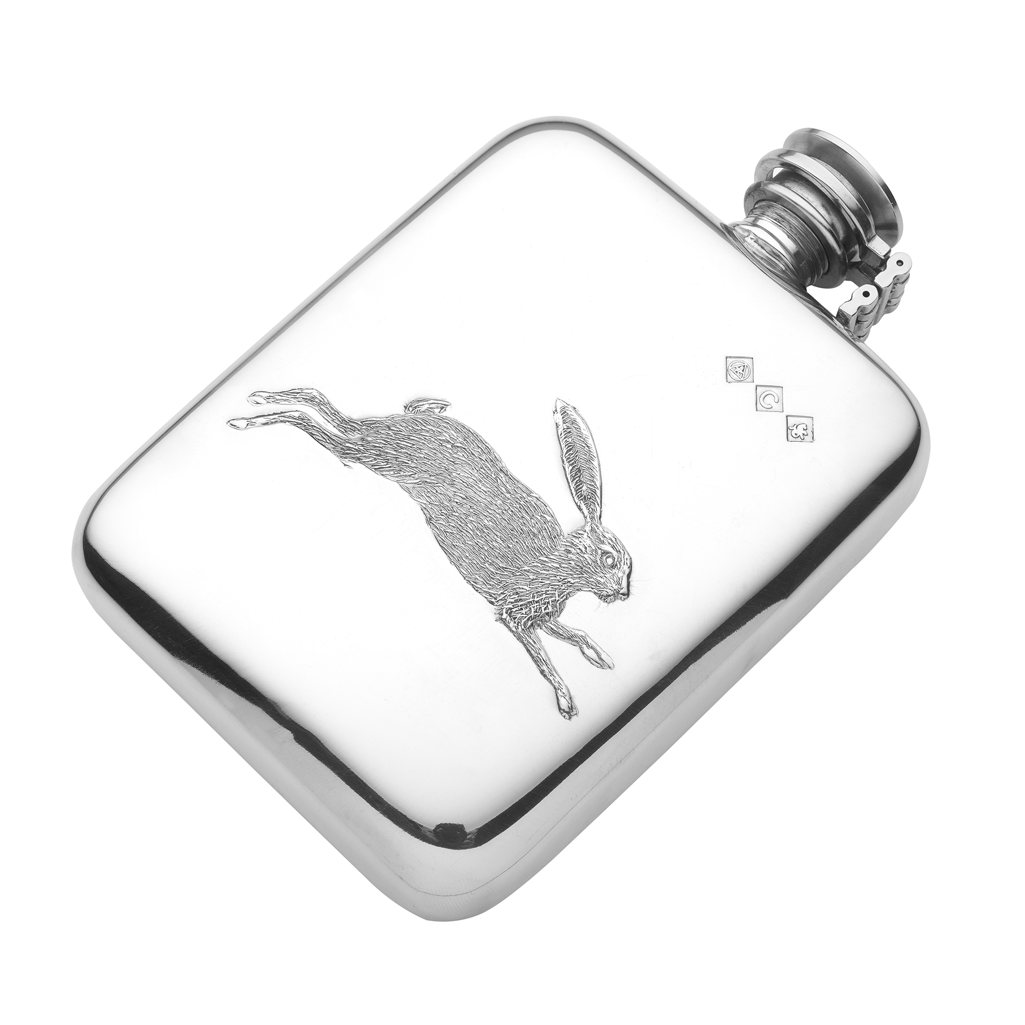 Men's 4oz Hammered Pewter Flask | Cordings
