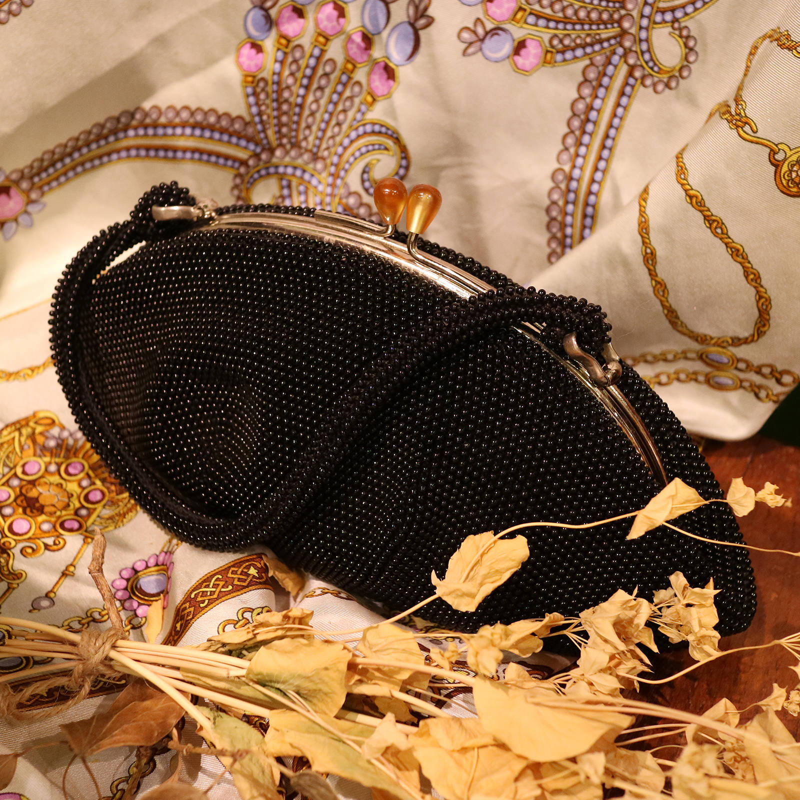 ヴィンテージビーズ刺繍バッグ イギリス | corne/コルネ