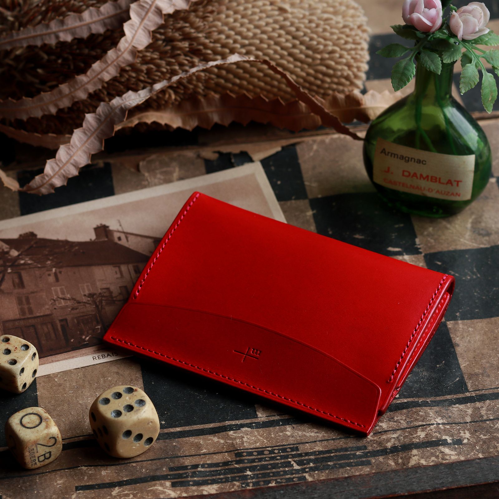 m+ - 「FERMA MATI」 カードケース(名刺入れ) レッド | corne/コルネ