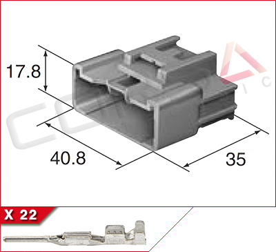 6098-0903 - Yazaki | 050U-22P-1 - Corsa Technic | 22-Way Kit