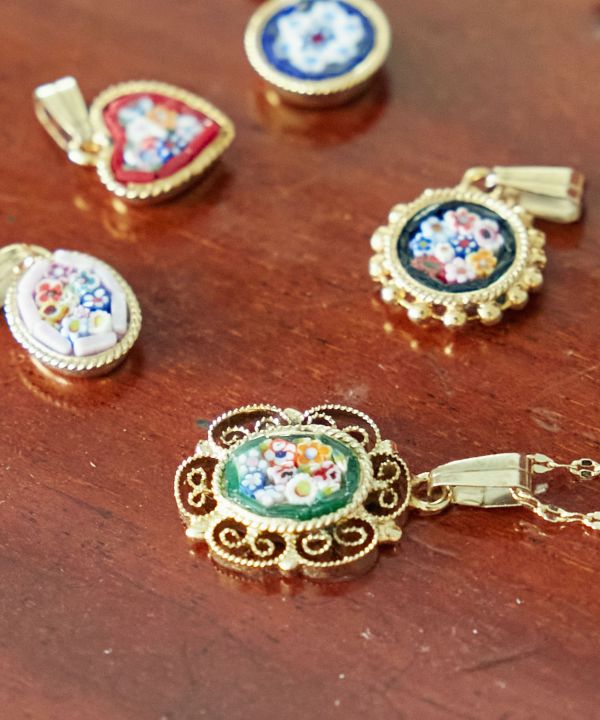 ベネチアンガラス】モザイクペンダントトップ(ROUND ASST): 『欧州航路』