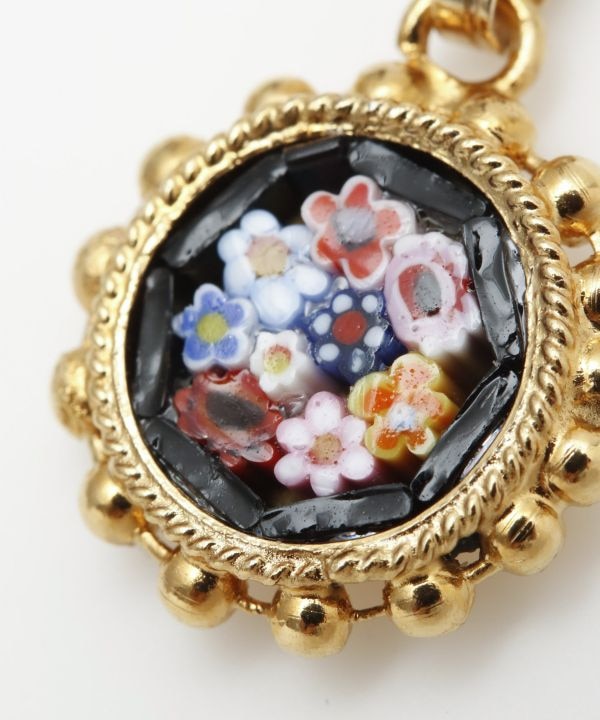 ベネチアンガラス】モザイクミニスタッズペンダントトップ(ROUND ASST