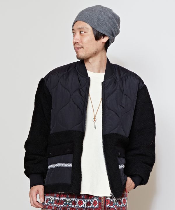 ボアロンメンズジャケット【Amina×grn】(BLACK): 『チャイハネ』公式通販